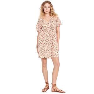 Old Navy Boho Floral Babydoll Dress Size Medium V-Neck Tiered Layers Cottagecore